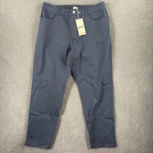 Pact Pants Mens Large L Blue Organic Cotton Drawstring Casual Comfort Stretch